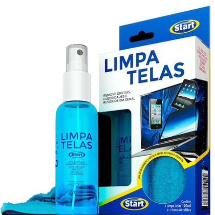 Imagem de Kit Limpa Telas 120ml com Pano Microfibra + Spray Limpa Contato 300ml Mundial Prime + Alcool Isopropilico 250ml com Bico Dosador