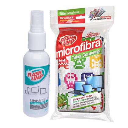 Imagem de Kit Limpa Telas Sensíveis Computador Tvs Esponjas Microfibra