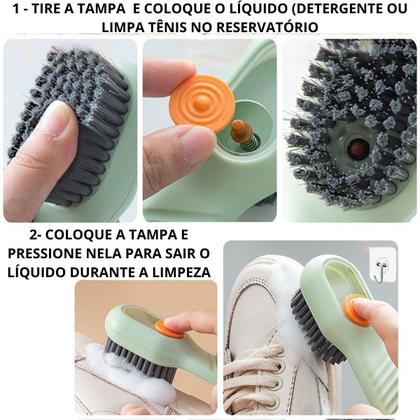 Imagem de Kit Limpa Tênis Calçado + Escova Borrifa + Desodorante Chulé