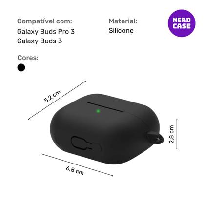 Imagem de Kit Limpador para Fones e Capa Protetora de Silicone Nerdcase Compatível com Samsung Galaxy Buds 3, 3 Pro, 3 FE, Preto