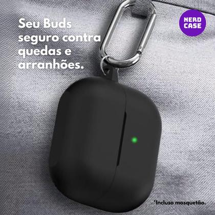 Imagem de Kit Limpador para Fones e Capa Protetora de Silicone Nerdcase Compatível com Samsung Galaxy Buds 3, 3 Pro, 3 FE, Preto