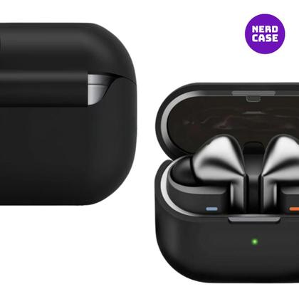 Imagem de Kit Limpador para Fones e Capa Protetora de Silicone Nerdcase Compatível com Samsung Galaxy Buds 3, 3 Pro, 3 FE, Preto
