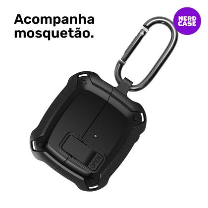 Imagem de Kit Limpador para Fones e Capa Protetora Nerdcase Compatível com Samsung Galaxy Buds 3, Buds 3 Pro, Buds3 Fe, Resistente Preta