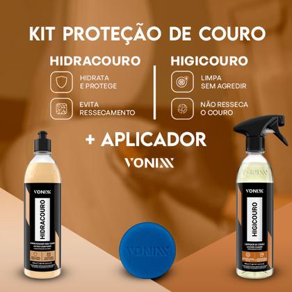 Imagem de Kit Limpar Hidratar Couro Vonixx Higicouro Hidracouro