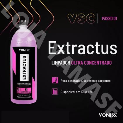 Imagem de Kit Limpeza De Tecidos Estofados Extractus Bactran 1,5l 3l 5l Concentrado Vonixx