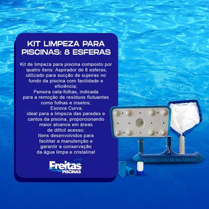 Imagem de Kit Limpeza Para Piscinas  Aspirador 8 Esferas Netuno