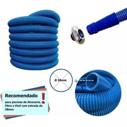 Imagem de Kit Limpeza Piscina Aspirador Mangueira Clorador Mangueira Flutuante Adaptador Ponteira Escova Curva