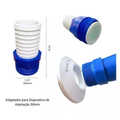 Imagem de Kit Limpeza Piscina Aspirador Mangueira Clorador Mangueira Flutuante Adaptador Ponteira Escova Curva