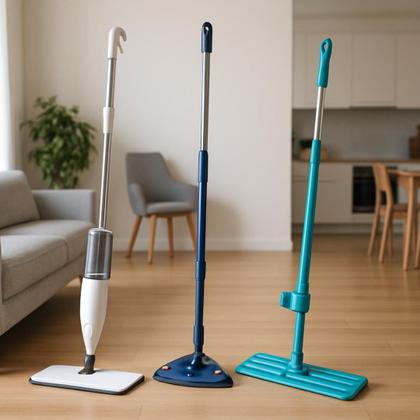 Imagem de Kit limpeza Rodo Mop Esfregão Spray com Rodo Triangular e Mop Mágico Inteligente Fasterr