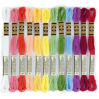 Imagem de Kit Linha DMC Mouliné Spécial 24 Cores - Cores Florais