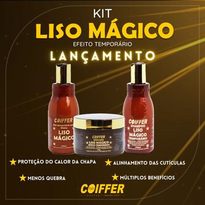 Imagem de Kit Liso Mágico Coiffer Hidratação e Efeito Liso temporário 3 unid.