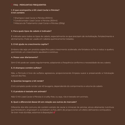 Imagem de Kit Lissé Caviar e Pérolas Tratamento Profundo e Revitalização Intensa- Linha cliente