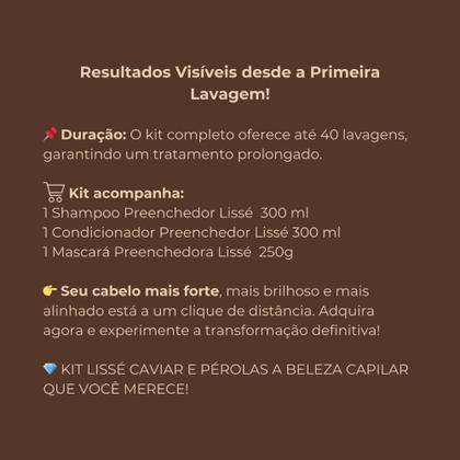 Imagem de Kit Lissé Caviar e Pérolas Tratamento Profundo e Revitalização Intensa- Linha cliente