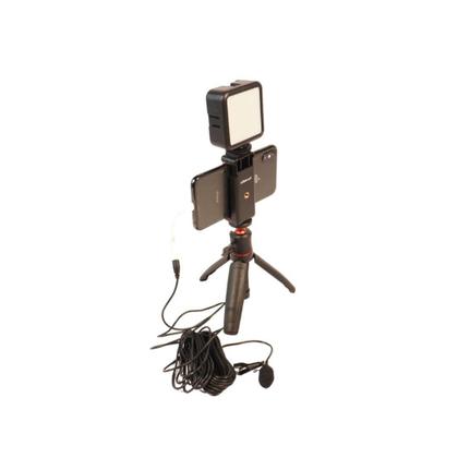 Imagem de Kit Live - Tripé para Celular + Luz de Led + Microfone de Lapela