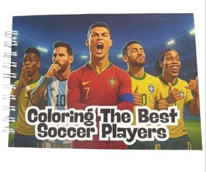 Imagem de Kit Livro Colorir Bobbie Goods + 24 Canetinhas Ponta Dupla Futebol Fifa Melhores Jogadores, Infantil, Capa Dura