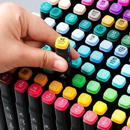 Imagem de Kit Livro de Colorir Bobbie Goods 80 Canetinhas Ponta Dupla Marcador 50 Páginas Pintura Desenhos Capa Dura - Boobie Gods