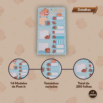 Imagem de Kit Livro de Colorir e Pintar Capivara 120 Canetas Adesivo