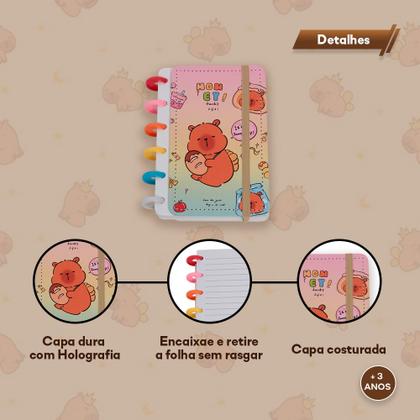 Imagem de Kit Livro de Colorir e Pintar Capivara 120 Canetas Adesivo