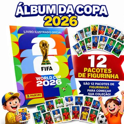 Imagem de Kit Livro Ilustrado Copa Mundo 2026 12 Pacotes De Figurinha Entrega Rapida Colecionavel