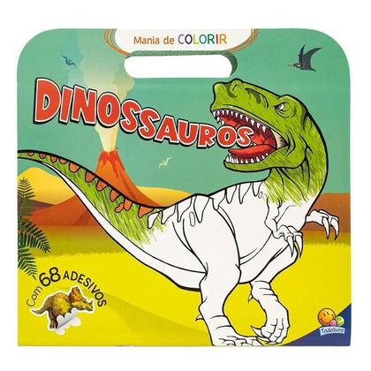 Imagem de Kit Livro Mania de Colorir Maleta Dinossauros e Lápis de Cor 4449 - TodoLivro