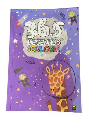 Imagem de Kit Livro Roxo 365 Desenhos para colorir + 12 Lápis de cor
