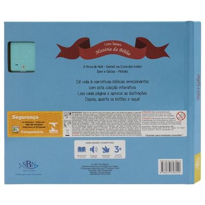 Imagem de Kit Livro Sonoro - Histórias da Bíblia: Moisés + Davi e Golias SBN Crianças Filhos Infantil Desenho História Brincar