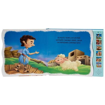 Imagem de Kit Livro Sonoro - Histórias da Bíblia: Moisés + Davi e Golias SBN Crianças Filhos Infantil Desenho História Brincar