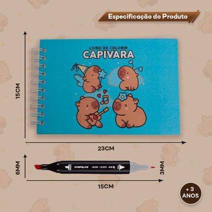 Imagem de Kit Livros Para Colorir Infantil Antiestresse Capivara Fofa