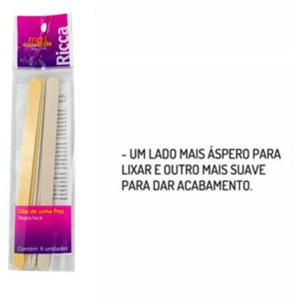 Imagem de Kit Lixa de Unha Ricca Pop 3ptes com 6 unidades cada cod. 362