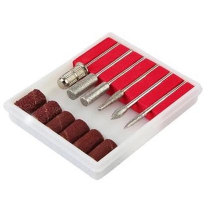 Imagem de Kit lixadeira de unha eletrica profissional 12 acessorios lixa automatica manicure pedicure gel nail design 6 brocas pol