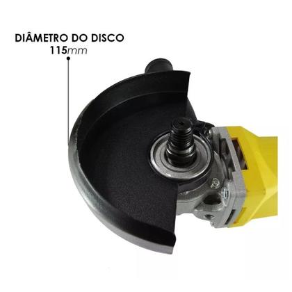 Imagem de Kit Lixadeira Esmerilhadeira 4.1/2 800W + Discos Luva Oculos