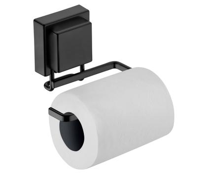 Imagem de Kit Lixeira 6,5L Quadrada Com Suporte Porta Papel Higiênico Gancho Ventosa Preto Fosco - Future