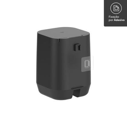 Imagem de Kit Lixeira 6L + Escova Sanitária Suspensa Aura Preto Ou