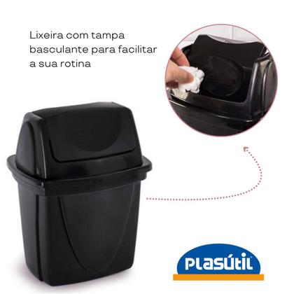 Imagem de Kit Lixeira Basculante 4,9L Lixeira De Armário Cozinha Pia