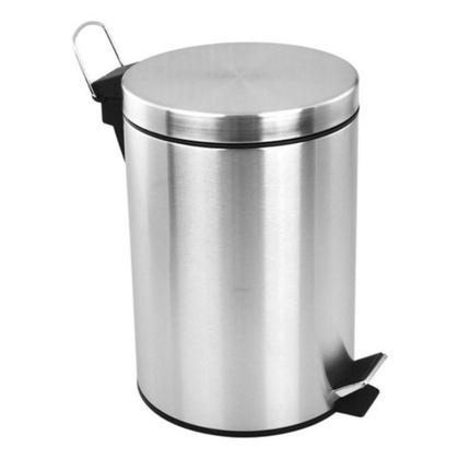 Imagem de Kit Lixeira Inox 5L Cesto De Lixo Banheiro+Escova Sanitária