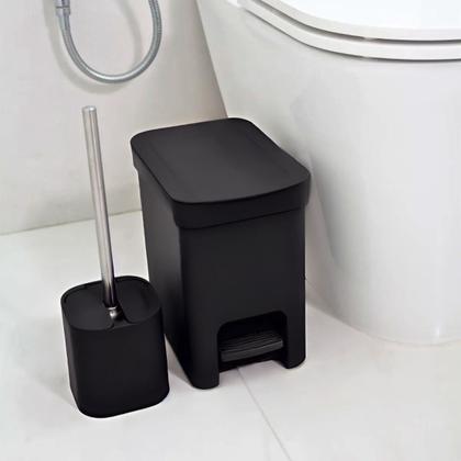 Imagem de Kit Lixeira Ou Trium 6L C/Pedal Para Banheiro+Escova Sanitária