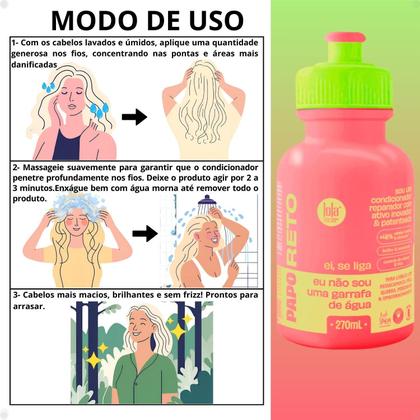 Imagem de Kit Lola From Rio Papo Reto: Shampoo, Condicionador e Máscara 270ml