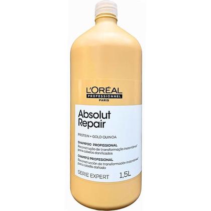 Imagem de Kit Loréal Absolut Repair Gold Quinoa Expert Reconstrutor Profissional Lavatório Salão Shampoo MáscaraLitro