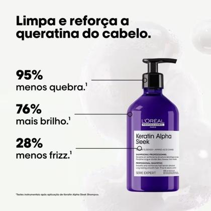 Imagem de Kit Loréal Keratin Alpha Sleek Shampoo 500ml+ Máscara 500g