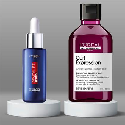 Imagem de Kit LOréal Professionnel + LOréal Paris - Shampoo Antirresíduos + Sérum Facial Antirrugas