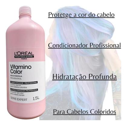 Imagem de Kit Loréal Vitamino Color Shampoo+ Condicionador 1,5L