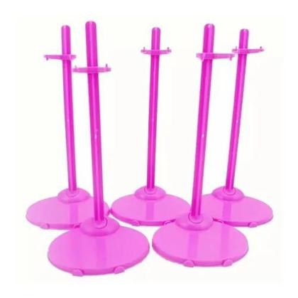 Imagem de Kit Lote 10 Suporte Pink Para Boneca- Compatível com Barbie Monster High