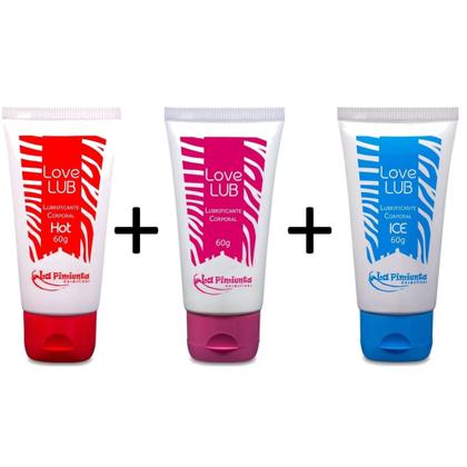 Imagem de Kit love lub gelado/ quente / neutro lubrificante corporal 60g la pimienta