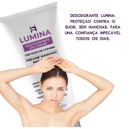 Imagem de Kit Lumina Desodorante Creme Axilas Suvaco Anti Transpirante e Esfoliante Corporal