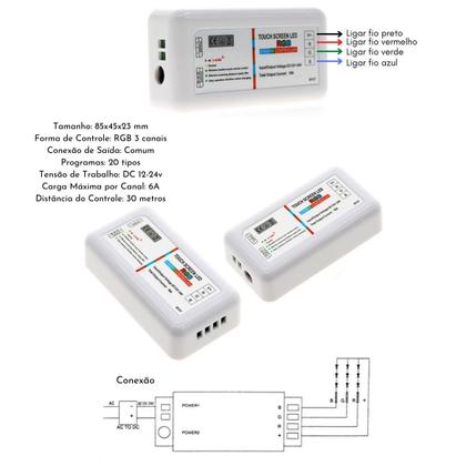 Imagem de Kit Luminária Led 12V Piscina Rgb 9W Controladora Módulo