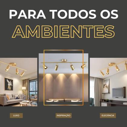 Imagem de Kit Luminária Quatro Spot Led Teto Gold  4x Lâmpadas Gu10