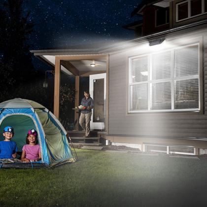 Imagem de Kit Luminária Solar 100 Leds Sensor de presença Prova Dágua p Jardim ambiente Externo Luz Led Solar Lâmpada