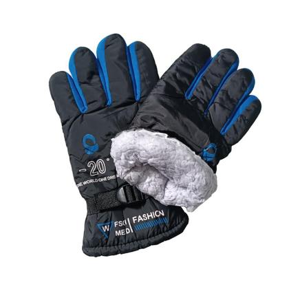 Imagem de Kit Luva de Moto Azul Antiderrapante + Touca Ninja Balaclava 3 Furos 