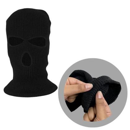Imagem de Kit Luva de Moto Azul Antiderrapante + Touca Ninja Balaclava 3 Furos 