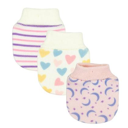 Imagem de Kit Luva Luvinha Recém Nascido Bebê Com 3 Pares Estampada - Pimpolho Baby